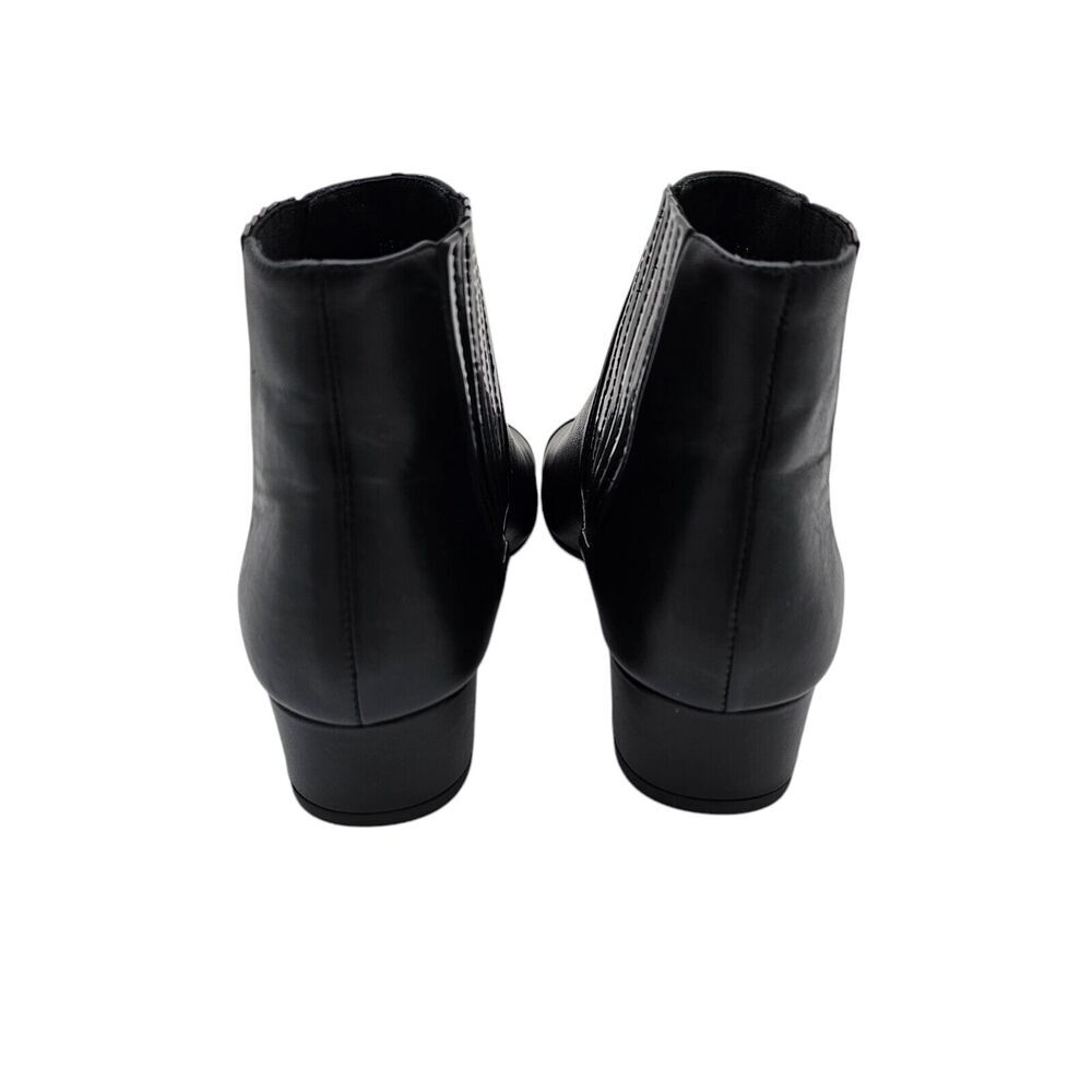 Chanel CC Cap Toe Size 36.5 US 5.5 6 Calfskin Black Leather Ankle Slip On Boots - Picture 4 of 10